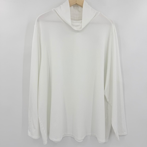 J. Jill Tops - J. Jill Luxe Supima Shirttail Turtleneck White Long Sleeve Top Plus Size 4X